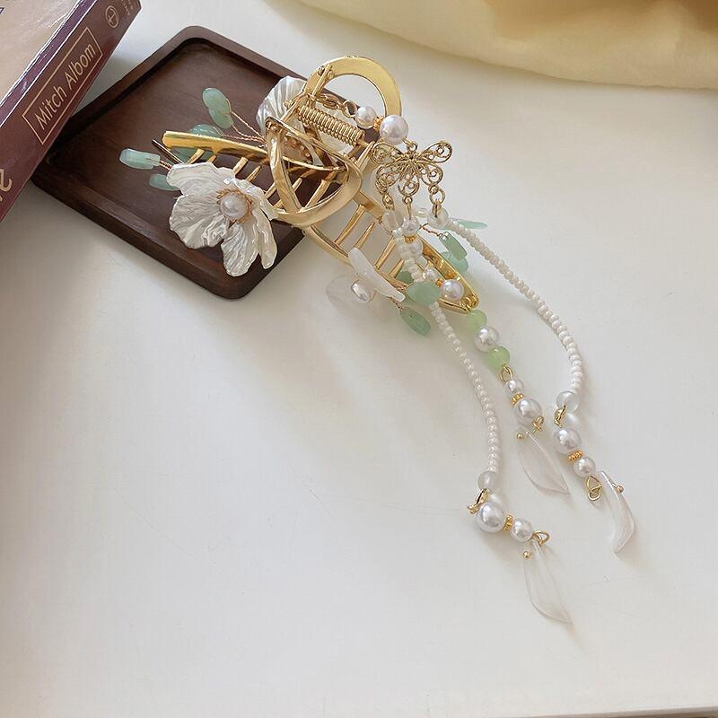【DREJEWシリーズ】★チャイナ風髪飾り★ 古風 中華服 気質アップ フリンジ 花 アクセサリー 合わせやすい - ChinChic
