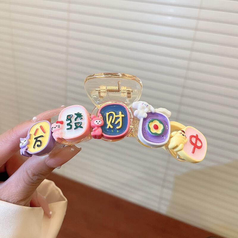 【DREJEWシリーズ】★髪飾り★ ヘアクリップ レディース アクセサリー 彩 可愛い 文字柄 デート 通勤 通学 流行 トレンド おしゃれ - ChinChic