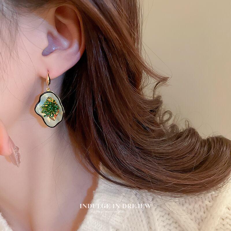 【DREJEWシリーズ】★ピアス★ ペア 耳飾り レディースアクセサリー 緑 グリーン 気質アップ デート - ChinChic