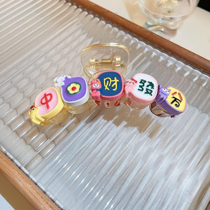 【DREJEWシリーズ】★髪飾り★ ヘアクリップ レディース アクセサリー 彩 可愛い 文字柄 デート 通勤 通学 流行 トレンド おしゃれ - ChinChic