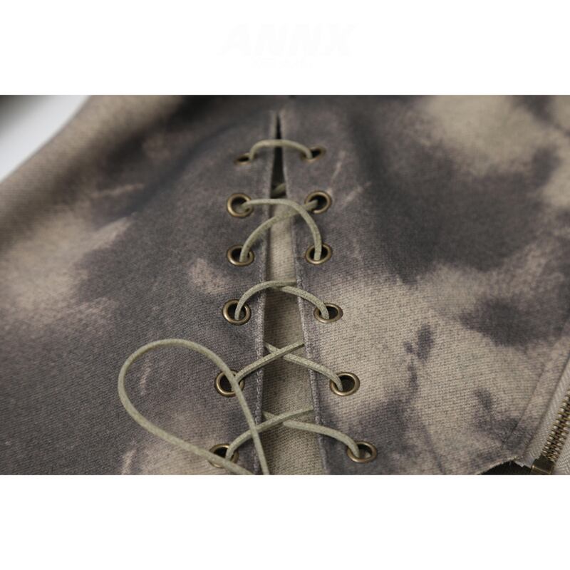 【ANNXSTUDIOシリーズ】デザイン性有り ショート丈 厚手 レトロ トップス S M