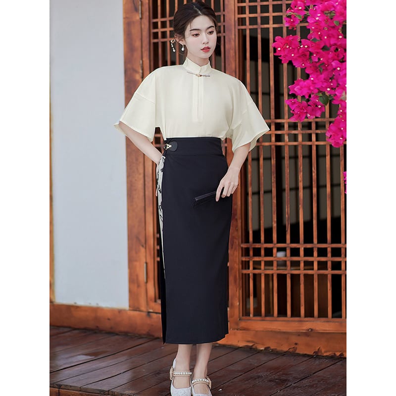 【BRMFUGUシリーズ】チャイナ風シャツ トップス 気質アップ 中華服 レトロ シンプル レディース 春夏ファッション