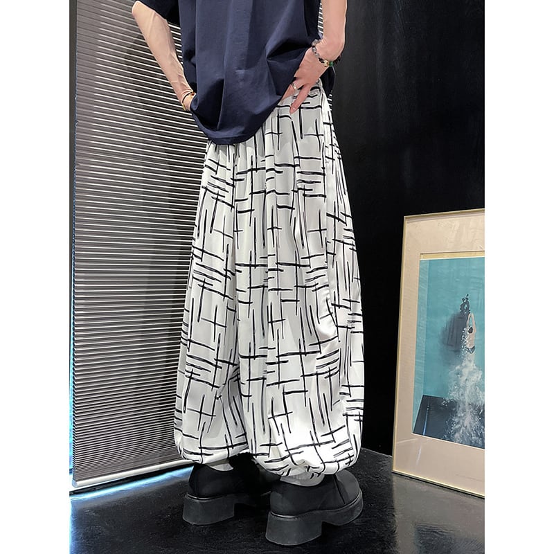 【ZHEYUANシリーズ】チャイナ風ズボン 2色 カジュアルパンツ 男女兼用 メンズ 大きいサイズ プリント ボトムス