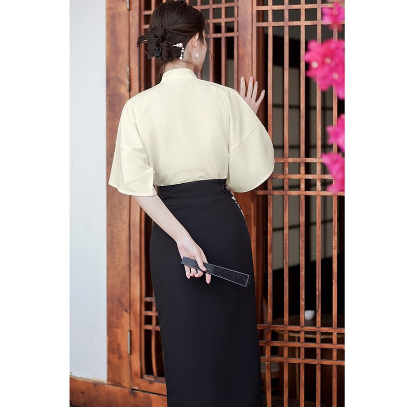 【BRMFUGUシリーズ】チャイナ風シャツ トップス 気質アップ 中華服 レトロ シンプル レディース 春夏ファッション