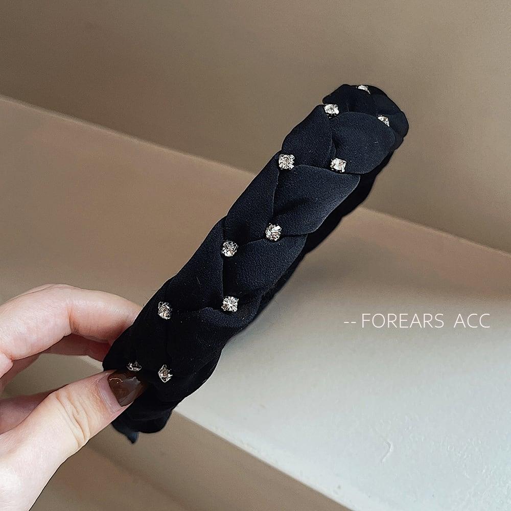 【FOREARSシリーズ】★カチューシャ★ 髪飾り レディースアクセサリー セーム革絨 シンプル ブラック 黒い - ChinChic