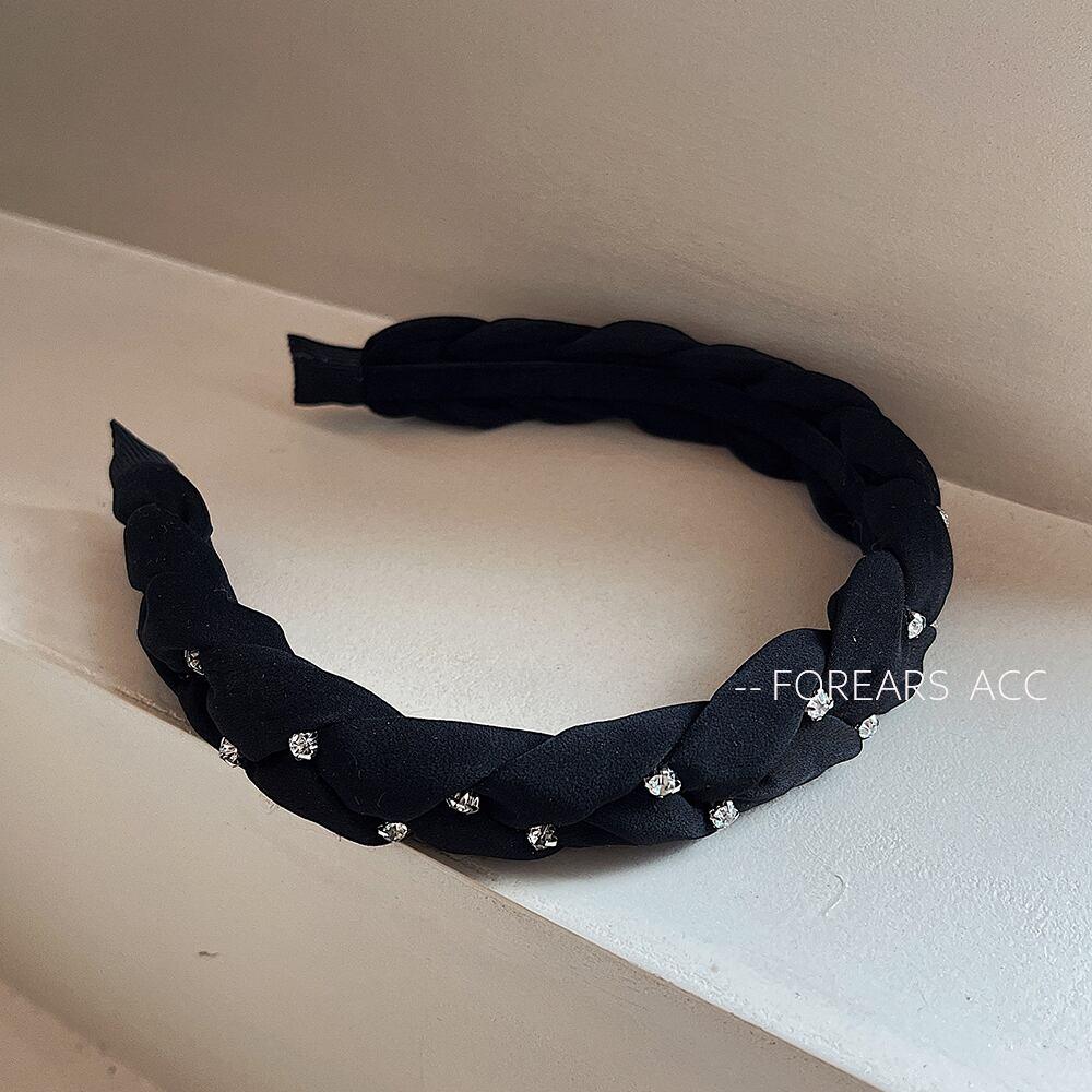 【FOREARSシリーズ】★カチューシャ★ 髪飾り レディースアクセサリー セーム革絨 シンプル ブラック 黒い - ChinChic