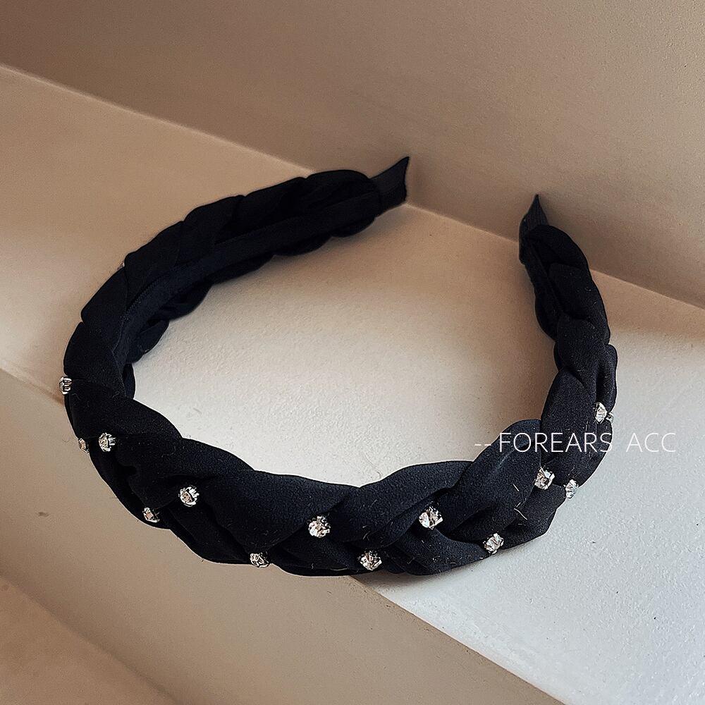 【FOREARSシリーズ】★カチューシャ★ 髪飾り レディースアクセサリー セーム革絨 シンプル ブラック 黒い - ChinChic