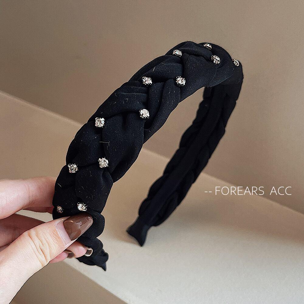 【FOREARSシリーズ】★カチューシャ★ 髪飾り レディースアクセサリー セーム革絨 シンプル ブラック 黒い - ChinChic