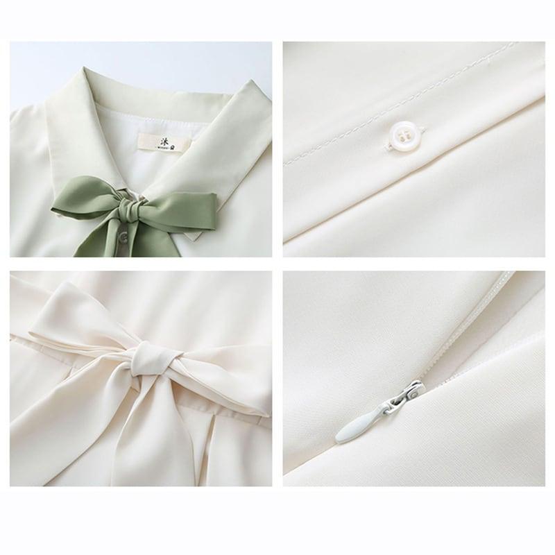 【HANXUANWEIシリーズ】★ワンピース★ レディースファッション 夏服 リボン付き デート 通勤 気質アップ - ChinChic