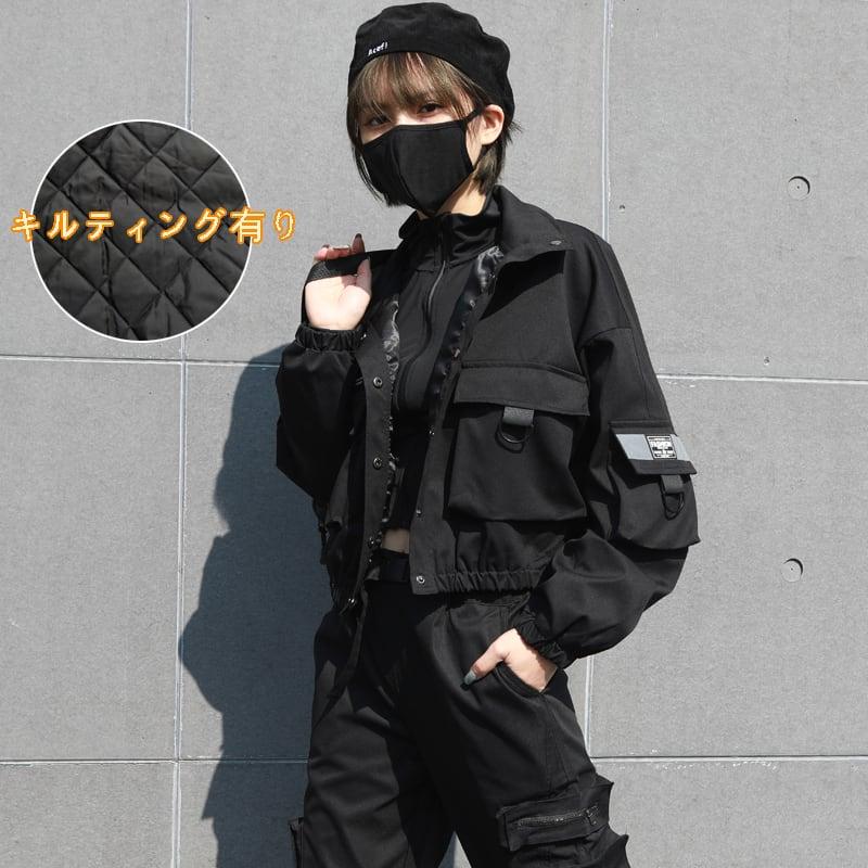 【HEIDIANシリーズ】★キルティング有りジャケット★ ジャケット 棉入れコート 冬用コート ブラック 黒い ショート丈 - ChinChic