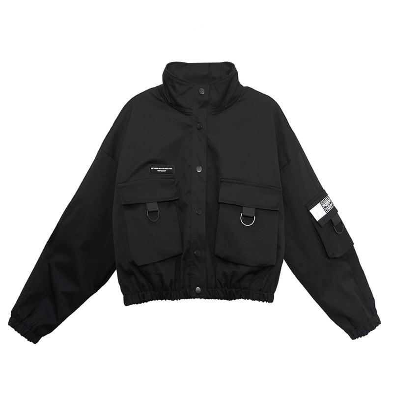 【HEIDIANシリーズ】★キルティング有りジャケット★ ジャケット 棉入れコート 冬用コート ブラック 黒い ショート丈 - ChinChic