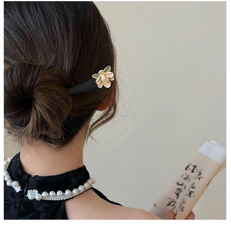 【LIAOYUANシリーズ】★チャイナ風髪飾り 簪 1個★ レディースアクセサリー シンプル 可愛い 花 誕生日 プレゼント 彼女 - ChinChic