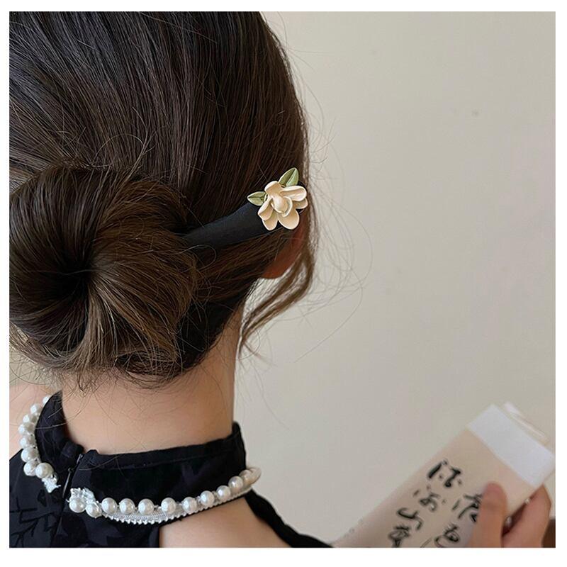 【LIAOYUANシリーズ】★チャイナ風髪飾り 簪 1個★ レディースアクセサリー シンプル 可愛い 花 誕生日 プレゼント 彼女 - ChinChic