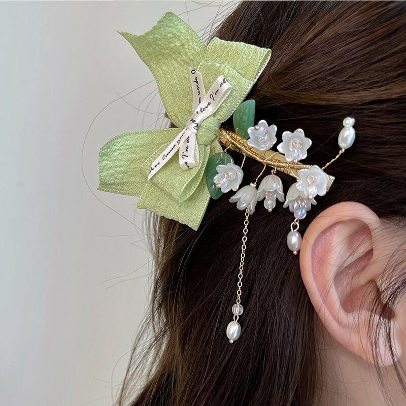 【LIAOYUANシリーズ】★チャイナ風髪飾り★ 古風 レディースアクセサリー すずらん 鈴蘭 ヘアピン 可愛い デート - ChinChic