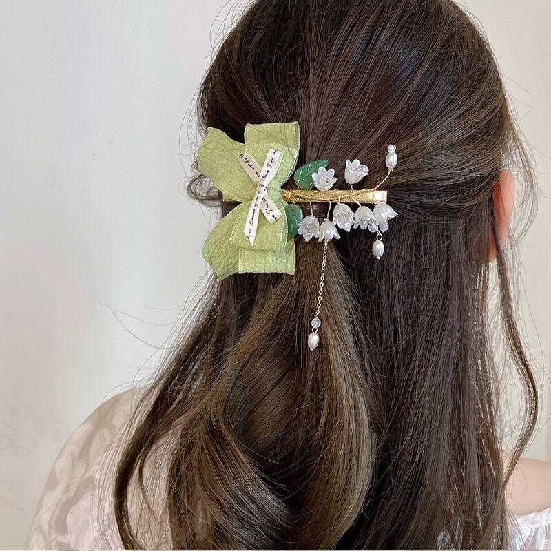 【LIAOYUANシリーズ】★チャイナ風髪飾り★ 古風 レディースアクセサリー すずらん 鈴蘭 ヘアピン 可愛い デート - ChinChic