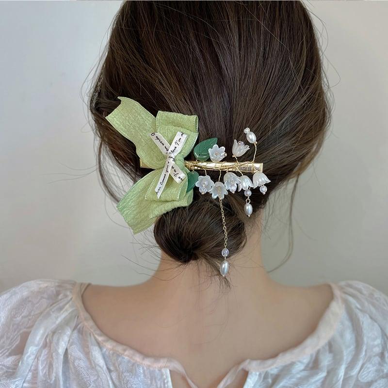 【LIAOYUANシリーズ】★チャイナ風髪飾り★ 古風 レディースアクセサリー すずらん 鈴蘭 ヘアピン 可愛い デート - ChinChic