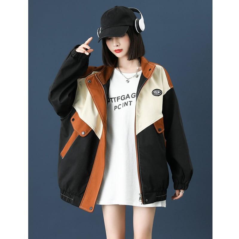 【LINGDIANシリーズ】★ジャケット★ アウター 男女兼用 メンズ 配色 カジュアル 合わせやすい 春服 秋服 - ChinChic