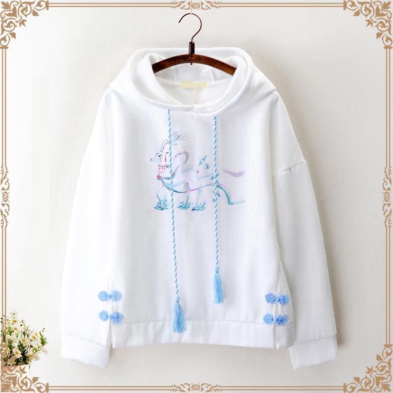 パンダ パーカー トップス チャイナ風 中華服 改良唐装 裏起毛 厚て 帽子付き M L - ChinChic