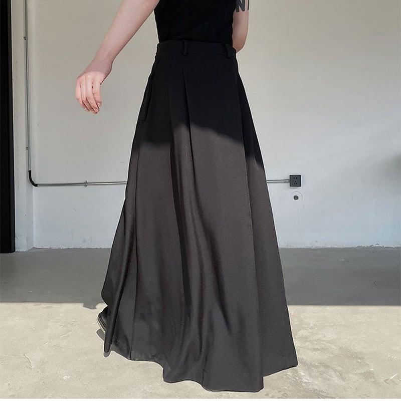 【入画シリーズ】★スカート★ ボトムス 男女兼用 メンズ 無地 ブラック 黒 春夏 合わせやすい ゆったり M L XL - ChinChic