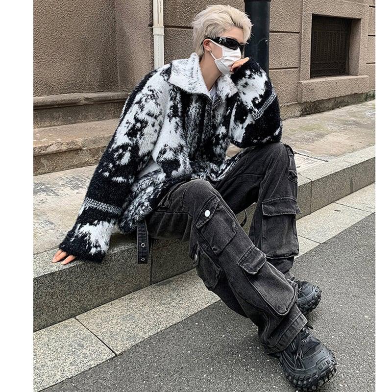【入画シリーズ】★アウター★ セーター 絞り染め 男女兼用 メンズ レトロ 合わせやすい M L XL 2XL 3XL - ChinChic