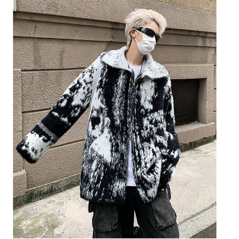 【入画シリーズ】★アウター★ セーター 絞り染め 男女兼用 メンズ レトロ 合わせやすい M L XL 2XL 3XL - ChinChic