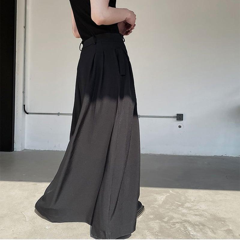 【入画シリーズ】★スカート★ ボトムス 男女兼用 メンズ 無地 ブラック 黒 春夏 合わせやすい ゆったり M L XL - ChinChic