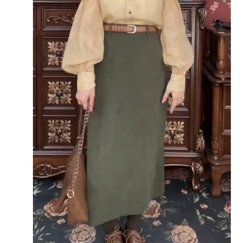 【MISSLIN FASHIONシリーズ】★セットアップ 単品注文★ チャイナ風シャツORスカート グリーン ホワイト 可愛い 合わせやすい - ChinChic
