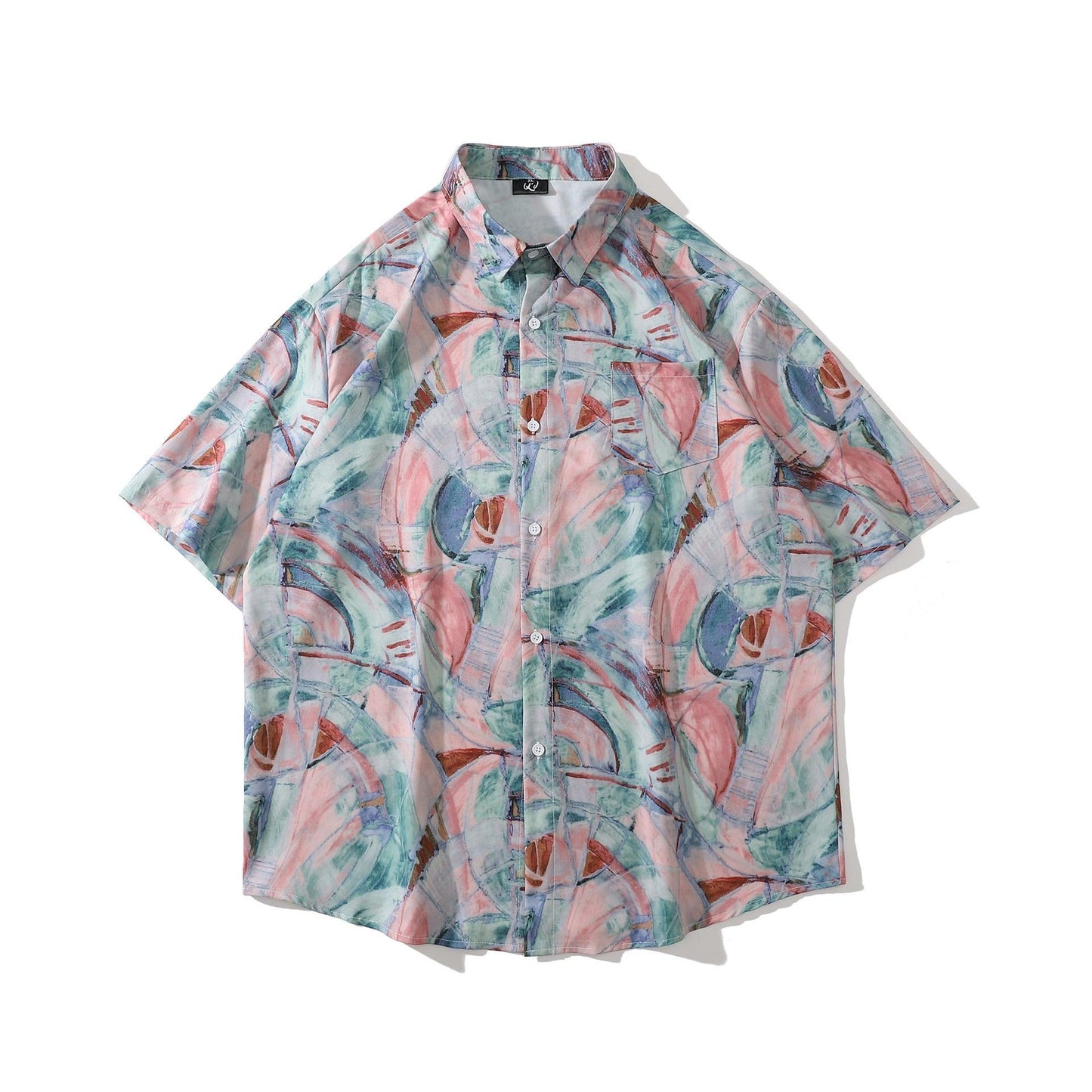 【MOISHE TIDEシリーズ】★シャツ★ 半袖シャツ トップス 彩り 男女兼用 メンズ 夏服 合わせやすい - ChinChic