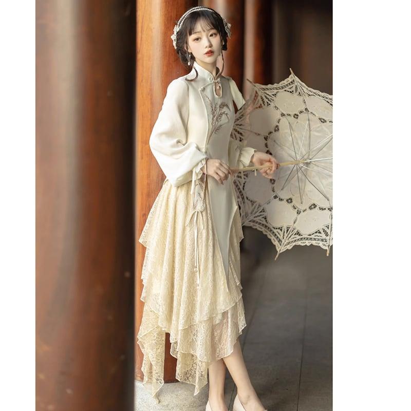 【塵煙雲夢シリーズ】★チャイナ風セットアップ 単品注文★ トップスORスカート 中華服 可愛い ワンピース - ChinChic