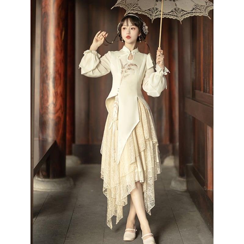 【塵煙雲夢シリーズ】★チャイナ風セットアップ 単品注文★ トップスORスカート 中華服 可愛い ワンピース - ChinChic