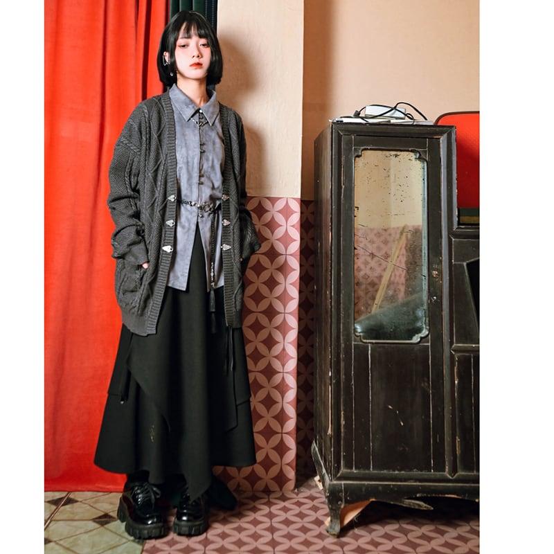✿新作!【古怪舍---龍染シリーズ】★チャイナ風シャツ★ スエード 厚て トップス おしゃれ 合わせやすい - ChinChic
