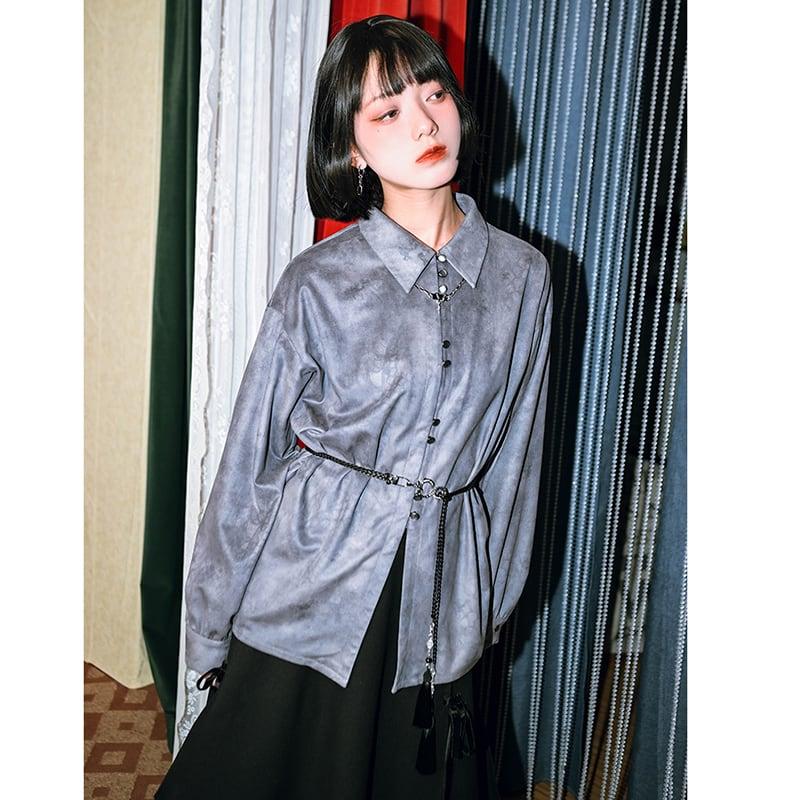 ✿新作!【古怪舍---龍染シリーズ】★チャイナ風シャツ★ スエード 厚て トップス おしゃれ 合わせやすい - ChinChic