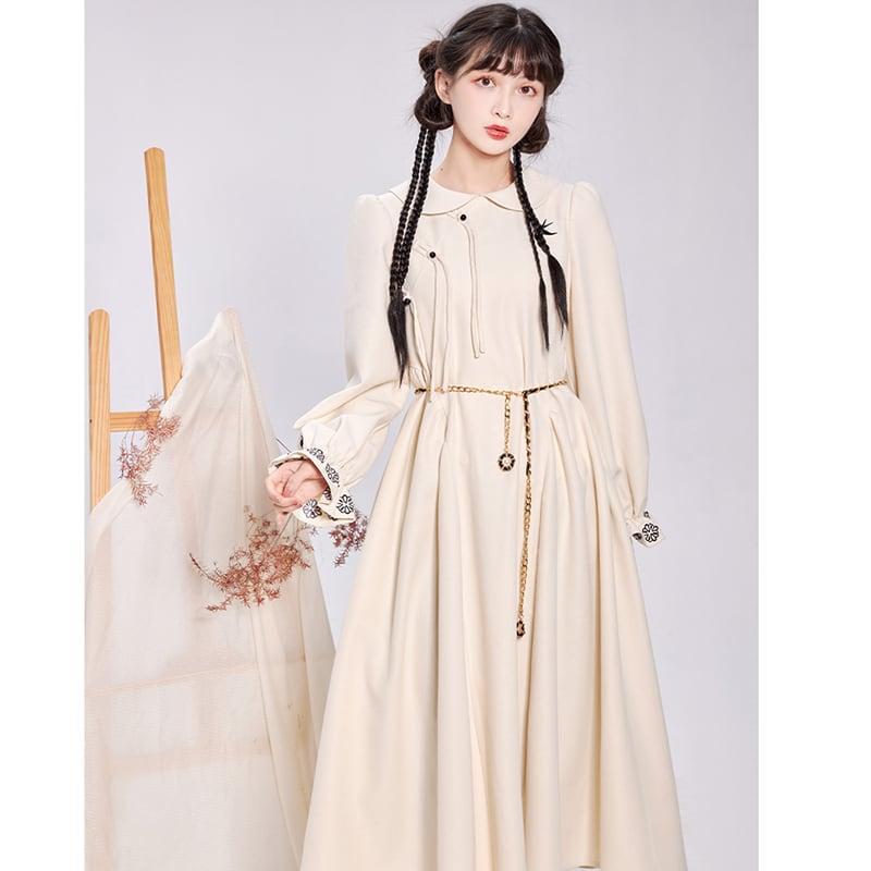 【池夏---初羽シリーズ】★チャイナ風ワンピース★ ベルト付き 中華服 改良漢服 漢元素 可愛い 気質アップ - ChinChic