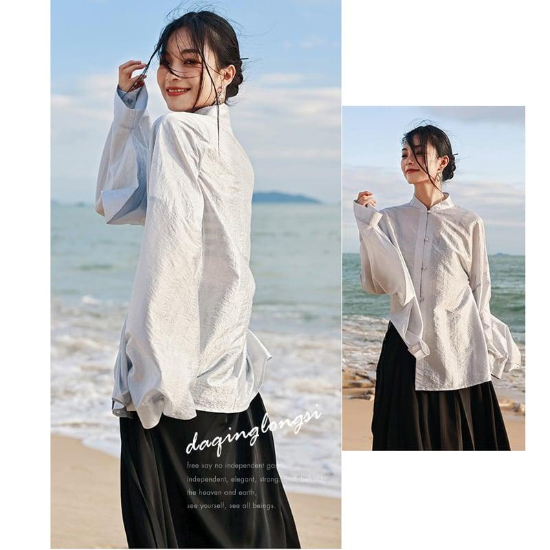 【大青龍肆シリーズ】★チャイナ風シャツ★ トップス チャイナ服 民国風 レトロ デザイン性有り オリジナル - ChinChic