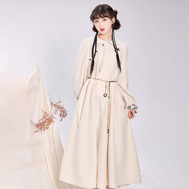 【池夏---初羽シリーズ】★チャイナ風ワンピース★ ベルト付き 中華服 改良漢服 漢元素 可愛い 気質アップ - ChinChic