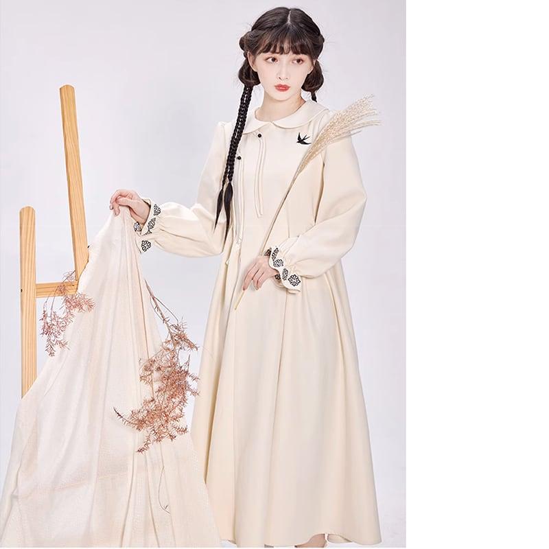 【池夏---初羽シリーズ】★チャイナ風ワンピース★ ベルト付き 中華服 改良漢服 漢元素 可愛い 気質アップ - ChinChic