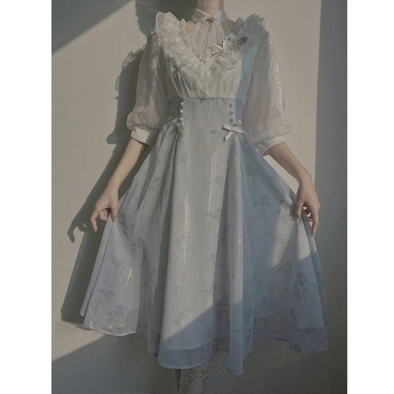 【塵煙雲夢---夢境鳶尾シリーズ】★ワンピース★超可愛い デート 通勤 撮影 パーティー 成人式 気質アップ - ChinChic
