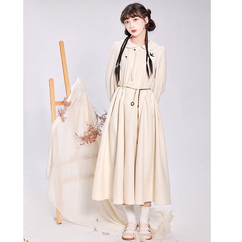 【池夏---初羽シリーズ】★チャイナ風ワンピース★ ベルト付き 中華服 改良漢服 漢元素 可愛い 気質アップ - ChinChic