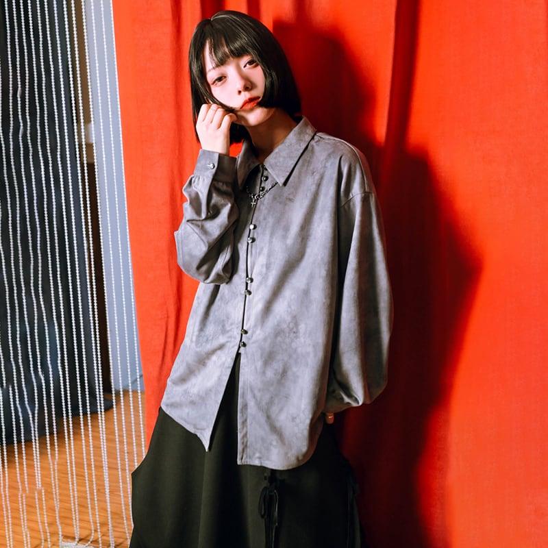 ✿新作!【古怪舍---龍染シリーズ】★チャイナ風シャツ★ スエード 厚て トップス おしゃれ 合わせやすい - ChinChic