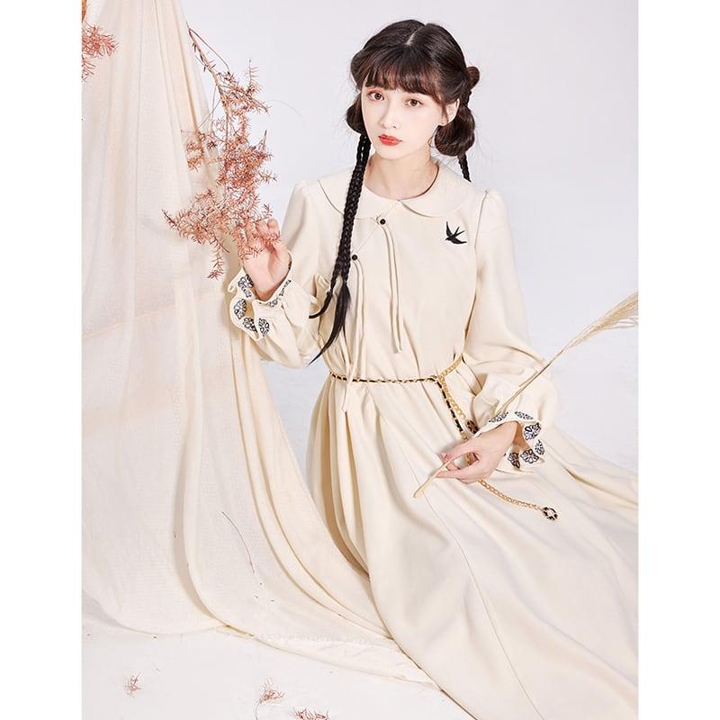 【池夏---初羽シリーズ】★チャイナ風ワンピース★ ベルト付き 中華服 改良漢服 漢元素 可愛い 気質アップ - ChinChic