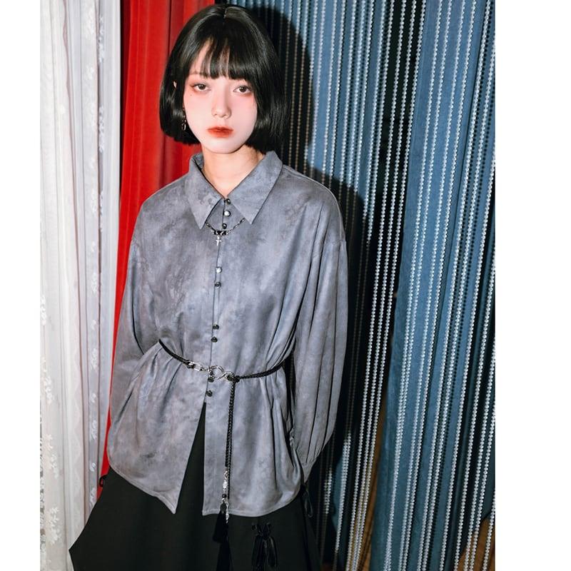 ✿新作!【古怪舍---龍染シリーズ】★チャイナ風シャツ★ スエード 厚て トップス おしゃれ 合わせやすい - ChinChic