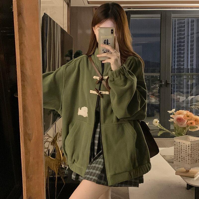 【逃離地球シリーズ】★アウター★ ジャケット おしゃれ 可愛い レディース グリーン 緑 合わせやすい - ChinChic