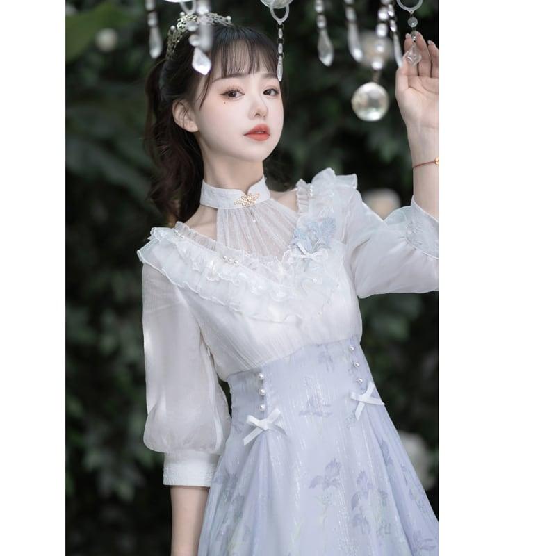 【塵煙雲夢---夢境鳶尾シリーズ】★ワンピース★超可愛い デート 通勤 撮影 パーティー 成人式 気質アップ - ChinChic