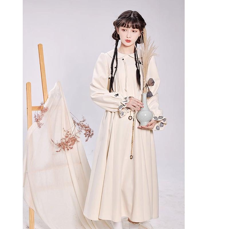 【池夏---初羽シリーズ】★チャイナ風ワンピース★ ベルト付き 中華服 改良漢服 漢元素 可愛い 気質アップ - ChinChic