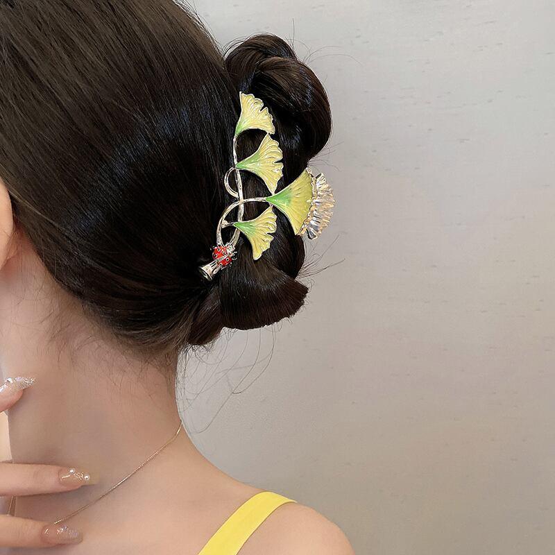 【妙彤シリーズ】★チャイナ風髪飾り★ イチョウの葉 レディースアクセサリー レトロ チャイナ服と合わせやすい - ChinChic