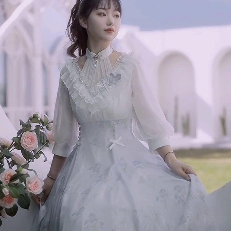 【塵煙雲夢---夢境鳶尾シリーズ】★ワンピース★超可愛い デート 通勤 撮影 パーティー 成人式 気質アップ - ChinChic