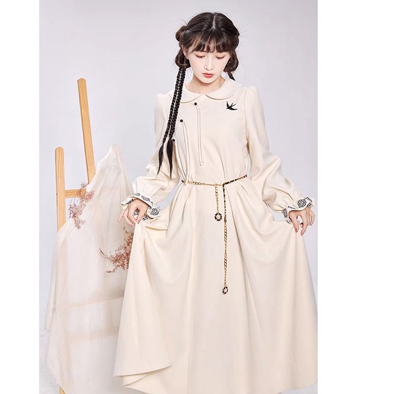 【池夏---初羽シリーズ】★チャイナ風ワンピース★ ベルト付き 中華服 改良漢服 漢元素 可愛い 気質アップ - ChinChic