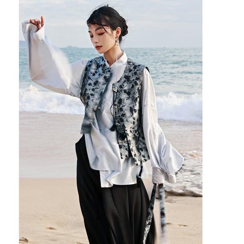【大青龍肆シリーズ】★チャイナ風シャツ★ トップス チャイナ服 民国風 レトロ デザイン性有り オリジナル - ChinChic