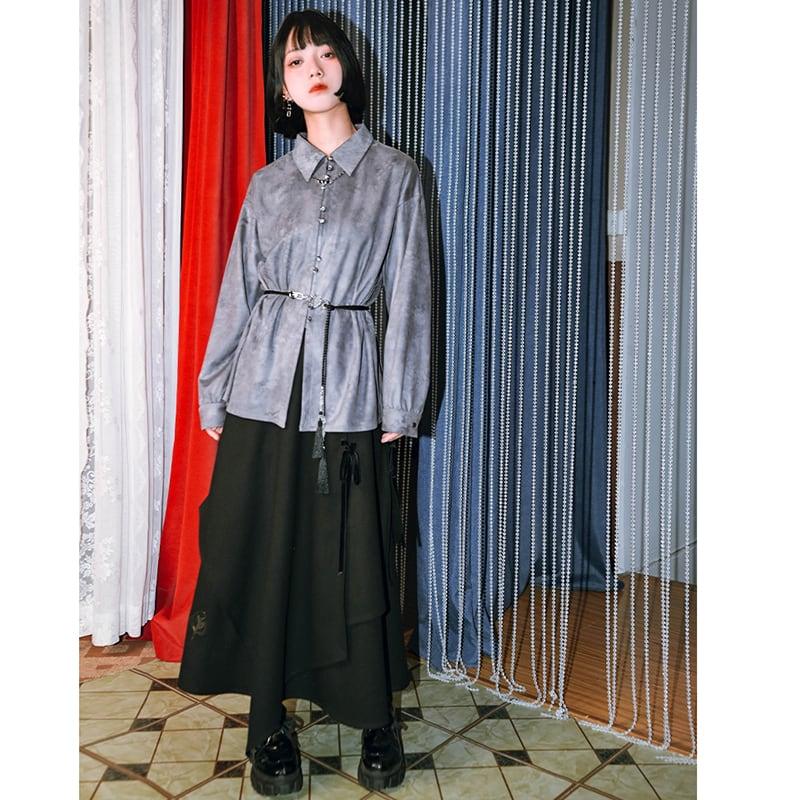 ✿新作!【古怪舍---龍染シリーズ】★チャイナ風シャツ★ スエード 厚て トップス おしゃれ 合わせやすい - ChinChic