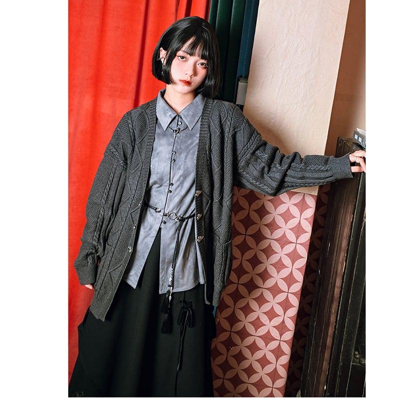 ✿新作!【古怪舍---龍染シリーズ】★チャイナ風シャツ★ スエード 厚て トップス おしゃれ 合わせやすい - ChinChic